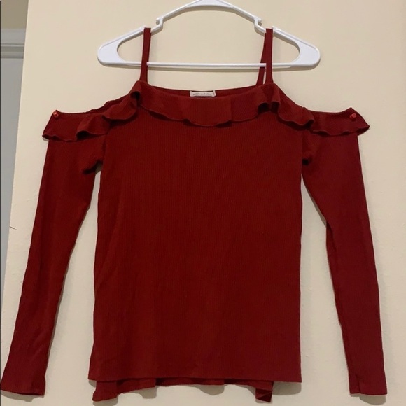 PEBBLE AND STONE* cold shoulder shirt - Picture 1 of 4